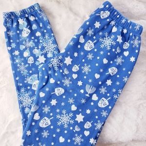 NWT Wildfox Hanukkah Wishes Blue White Graphic Sweatpants Jogger
